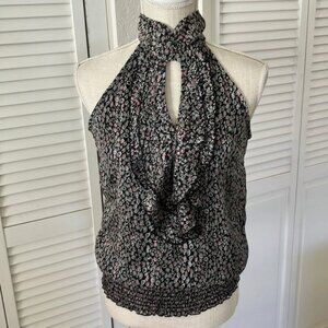 Grass Collection‎ Black Gray and Pink Patterned Blouse size Small like new